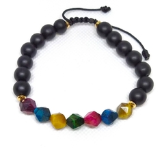 Pulsera ojo de tigre octagonal - comprar en línea