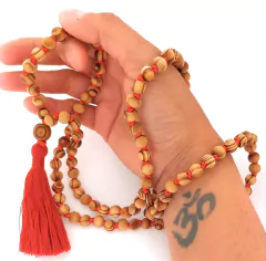 Japa mala / cuentas de oración de madera palo de rosa