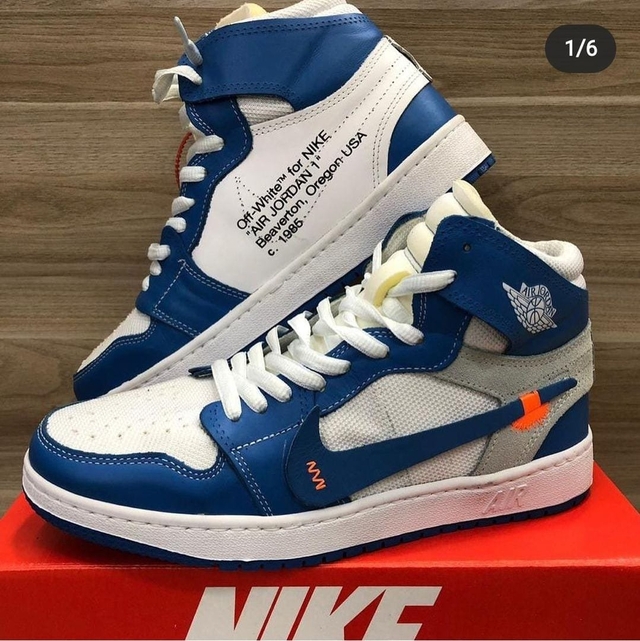 Nike Air Jordan Mid 1 Cano Alto Azul/branco