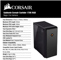 Gabinete Corsair Carbide 175R RGB Negro Con Ventana en internet