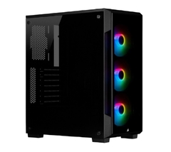 Gabinete Corsair iCUE 220T RGB negro Con Ventana Incluye Lighting Node Core