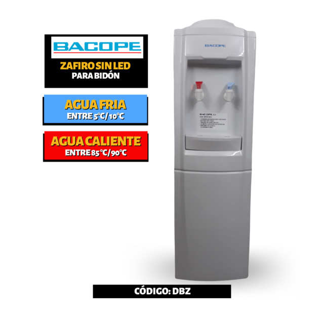 panel Maestro congelado Dispenser Frío-Calor: Bacope Zafiro para Bidón