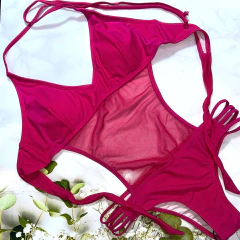 BK1032-Trikini colores liso para atar en internet