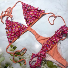 BK1029-Trikini estampado de flores - comprar online