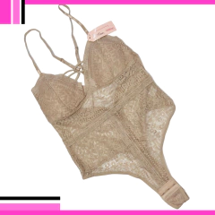 BDY103-Body de encaje con bretel doble tiras - comprar online