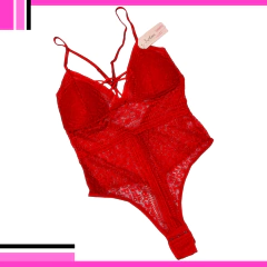 BDY103-Body de encaje con bretel doble tiras - lenceriamarina