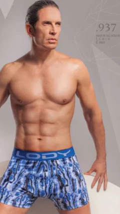 LM937-BOXER DE ALG.LYCRA ESTAMPADO PLUMAS.