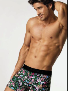 BA2033-Boxer algodón y lycra. Estampado Flores, elástico - comprar online