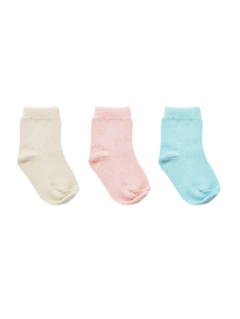 CO2200L000-MEDIAS PARA BEBE Lisas blanco,rosa, celeste