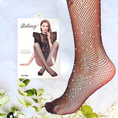 MD719-Pack x 12 unidades media red panty con brillos
