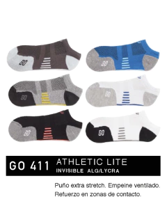 FLGO411- ATHLETIC LITE: Invisible alg-lycra puño extra streech empeine ventilado refuerzo en zona contacto