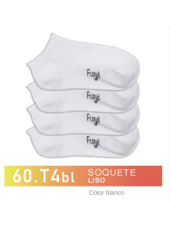 FL60T4B-Soquete Liso color blanco niños-as