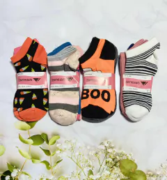 MD713-Soquetes de mujer estampados sports pack x 12 Unidades - comprar online