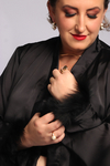 PIJAMA TOQUE DE SEDA COM PLUMAS