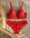 Conjunto de sutiã com bojo rendado na internet