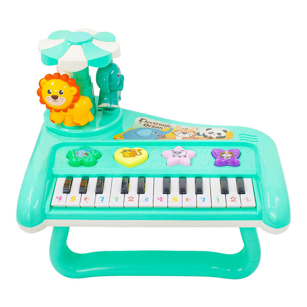 Teclado Piano Musical Brinquedo Infantil Divertido Som Luzes Carrossel