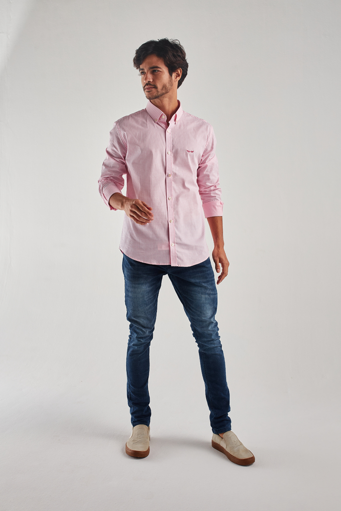 Camisa Xadrez Rosa