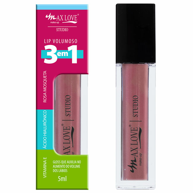 Gloss Lip Volumoso 3 em 1 Translúcido Cor 309 Max Love 5ml
