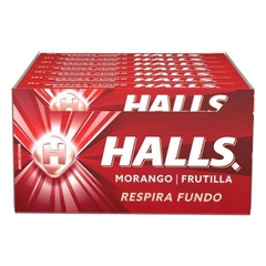 Bala Halls Morango 28g - Embalagem c/ 21 unidades