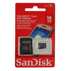 Cartão De Memória 16gb Sandisk Micro Sd 16 Gb SDHC com Adaptador