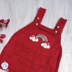 Vestido e Tapa Fraldas Arco-Íris - Vermelho - comprar online