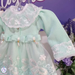 Saída de Maternidade Vestido Alice 4 peças - Verde Água - comprar online