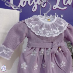 Saída de Maternidade Vestido Primavera 4 Peças - Lilás - comprar online