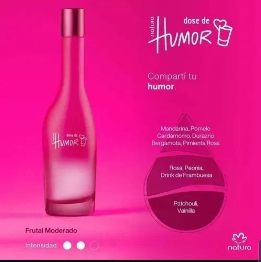 Perfume Natura Dose de Humor 75ml Rosa fluor color del embase