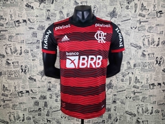 Camisa Flamengo 22/23 + Patch de Patrocínios + Emblemas Comenbol