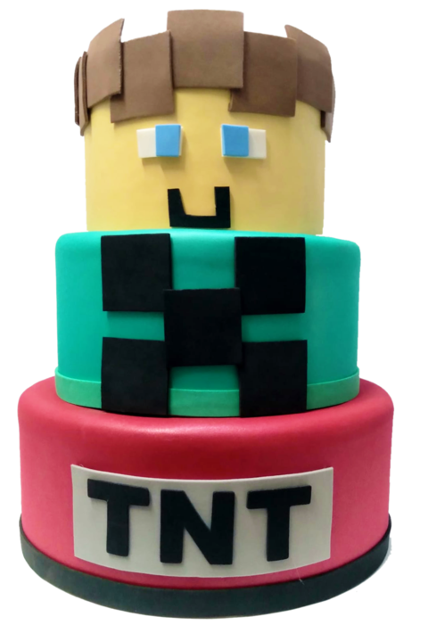 Como fazer bolo fake Minecraft passo a passo 