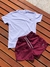 Conjunto LACOSTE Blanco y bordo