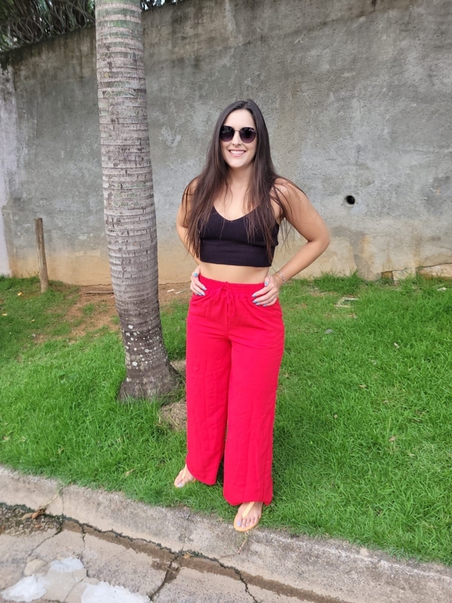 CALÇA PANTALONA VERMELHA - GIRAFLOR STORE