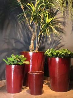 Maceta cilindrica roja XL