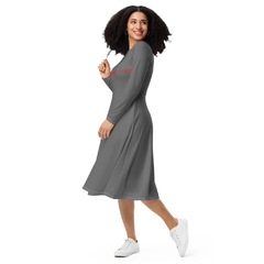 Vestido Hope, midi con manga larga all over - Moda Peque