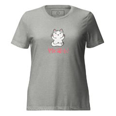 Camiseta suelta Meow de manga corta triblend para mujer en internet