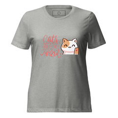 Camiseta suelta RuleMeow de manga corta triblend para mujer en internet