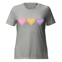 Camiseta suelta Heart de manga corta triblend para mujer en internet