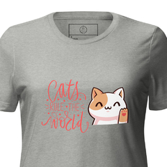 Camiseta suelta RuleMeow de manga corta triblend para mujer - Moda Peque
