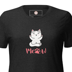 Camiseta suelta Meow de manga corta triblend para mujer - comprar en línea