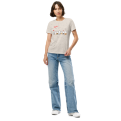 Camiseta suelta de manga corta Patitas Meow