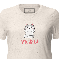 Camiseta suelta Meow de manga corta triblend para mujer - comprar en línea