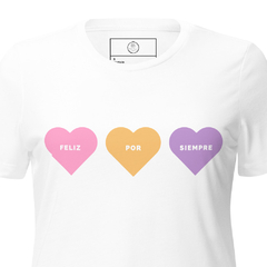 Camiseta suelta Heart de manga corta triblend para mujer - Moda Peque