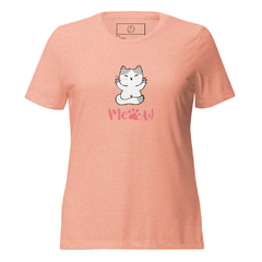 Camiseta suelta Meow de manga corta triblend para mujer - tienda en línea