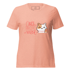 Camiseta suelta RuleMeow de manga corta triblend para mujer - tienda en línea