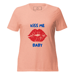 Camiseta suelta KissMe de manga corta triblend para mujer - tienda en línea