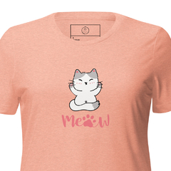 Imagen de Camiseta suelta Meow de manga corta triblend para mujer