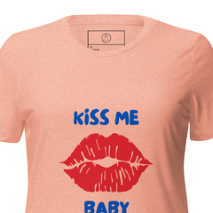 Imagen de Camiseta suelta KissMe de manga corta triblend para mujer