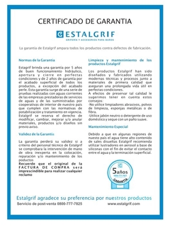 ESTALGRIF MONOCOMANDO ARONA BLACK BIDET - comprar online
