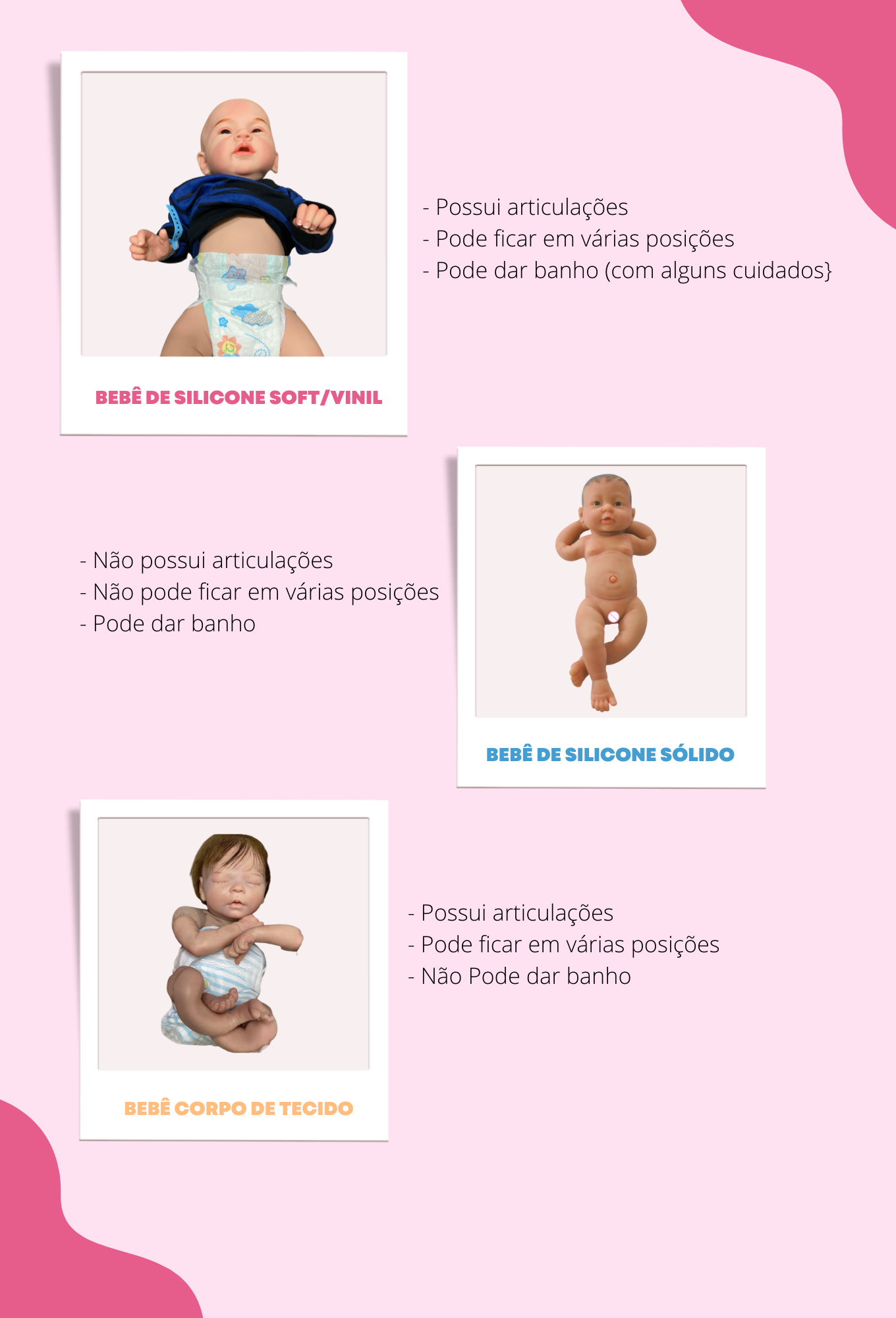 Boneca Bebê Reborn Corpo de Pano ou Silicone - Artigos infantis