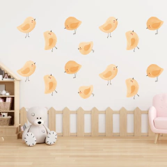 Pollitos acuarela stickers vinil